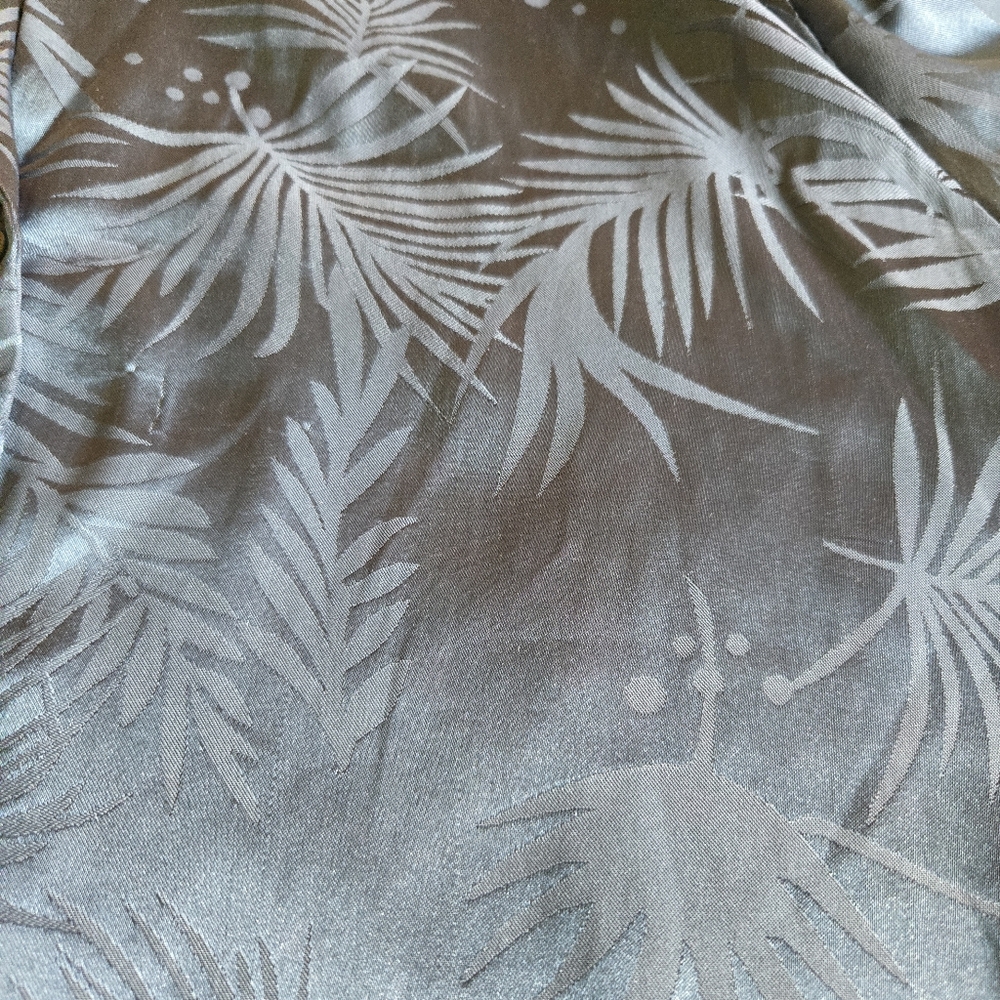 3/$25 Nicole Miller New York Pajama Short Set Sleepwear Satin Finish Floral Teal - Picture 4 of 10